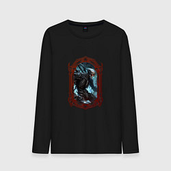 Лонгслив хлопковый мужской Боевой киборг в оправе, цвет: черный