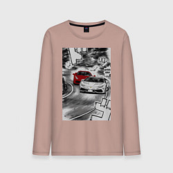 Мужской лонгслив Lamborghini initial d