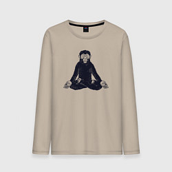 Лонгслив хлопковый мужской Yoga monkey, цвет: миндальный