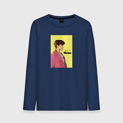 Лонгслив хлопковый мужской J-hope Butter, цвет: тёмно-синий