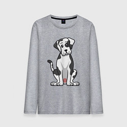 Лонгслив хлопковый мужской Милый дог, цвет: меланж