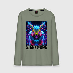 Лонгслив хлопковый мужской Nightmare - Pikachu, цвет: авокадо