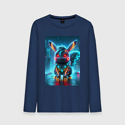 Мужской лонгслив Cyber Pikachu in the neon metropolis - ai art
