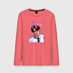 Лонгслив хлопковый мужской Jeong Wooyoung Ateez, цвет: коралловый