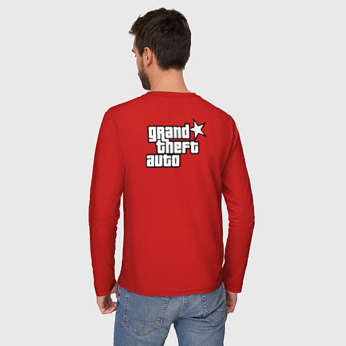 Мужской лонгслив Темнокожий бандит из GTA 6 / Красный – фото 4