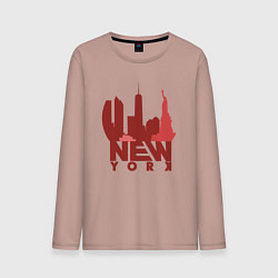 Мужской лонгслив New York red