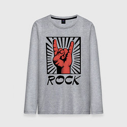 Мужской лонгслив Rock - жест коза