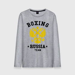 Лонгслив хлопковый мужской Boxing Russia Team, цвет: меланж