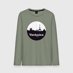 Лонгслив хлопковый мужской Technics Paris, цвет: авокадо