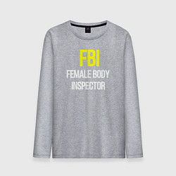 Мужской лонгслив FBI white text