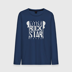 Лонгслив хлопковый мужской Маленькая рок звезда, цвет: тёмно-синий