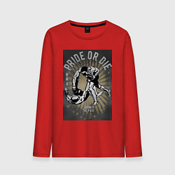Лонгслив хлопковый мужской MMA бой, цвет: красный