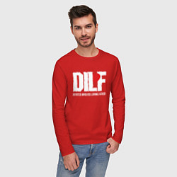 Лонгслив хлопковый мужской Devoted involved loving father - DILF, цвет: красный — фото 2