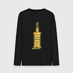 Лонгслив хлопковый мужской Бутылочка текилы, цвет: черный
