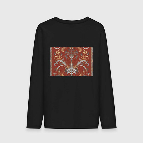 Мужской лонгслив Изысканный орнамент ковер / Черный – фото 2