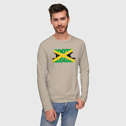 Лонгслив хлопковый мужской Roots rock reggae, цвет: миндальный — фото 2