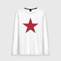 Лонгслив хлопковый мужской USSR red star, цвет: белый