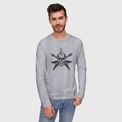 Лонгслив хлопковый мужской Punk rock style, цвет: меланж — фото 2