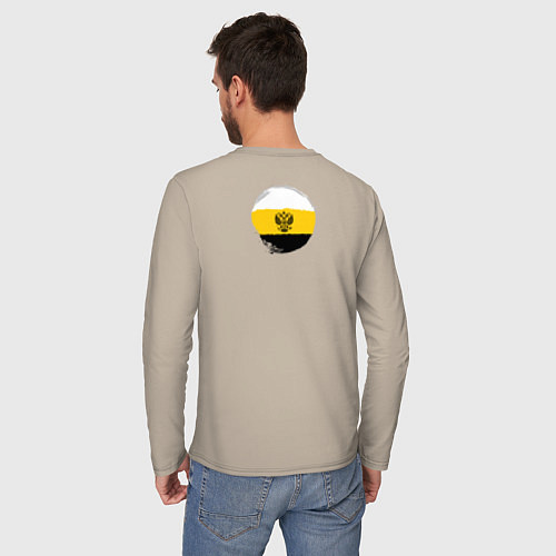 Мужской лонгслив Сокрушу пред ним врагов его герб белый на узорном / Миндальный – фото 4