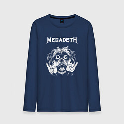 Лонгслив хлопковый мужской Megadeth rock dog, цвет: тёмно-синий