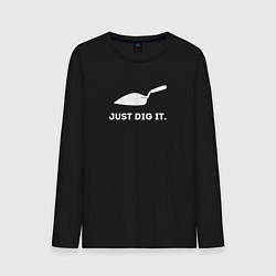 Лонгслив хлопковый мужской Just dig it, цвет: черный