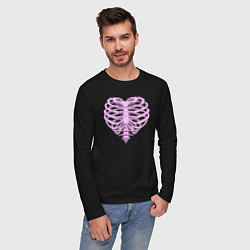 Лонгслив хлопковый мужской Break my bones, цвет: черный — фото 2