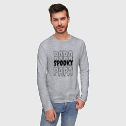 Лонгслив хлопковый мужской Spooky dad, цвет: меланж — фото 2