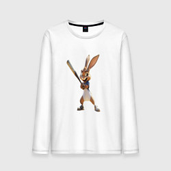 Лонгслив хлопковый мужской Ушастый и бита, цвет: белый