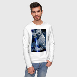 Лонгслив хлопковый мужской Ван-Пис Рюма Симоцуки, цвет: белый — фото 2