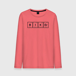 Лонгслив хлопковый мужской Байкерский состав, цвет: коралловый