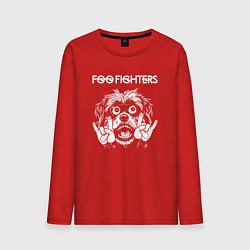 Лонгслив хлопковый мужской Foo Fighters rock dog, цвет: красный