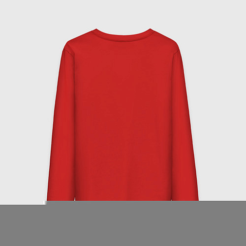 Мужской лонгслив Бобер и надпись / Красный – фото 2