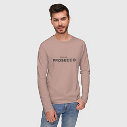 Лонгслив хлопковый мужской Prosecco mood original, цвет: пыльно-розовый — фото 2