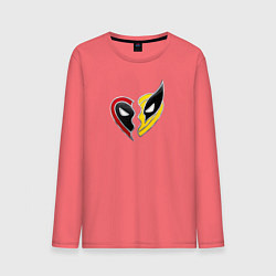 Лонгслив хлопковый мужской Дэдпул и Росомаха, цвет: коралловый
