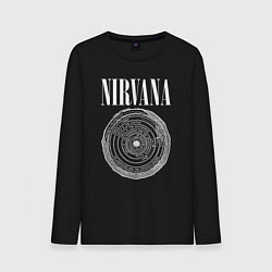 Лонгслив хлопковый мужской Nirvana circle, цвет: черный