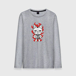 Лонгслив хлопковый мужской Турбо бабка, цвет: меланж