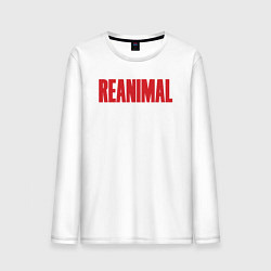 Лонгслив хлопковый мужской Reanimal logo, цвет: белый
