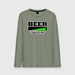 Лонгслив хлопковый мужской Beer loading, цвет: авокадо