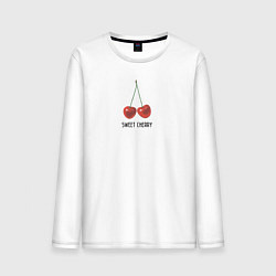 Лонгслив хлопковый мужской Sweet сherry, цвет: белый