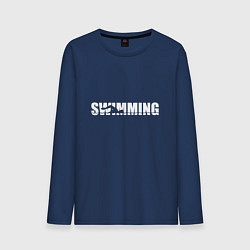 Лонгслив хлопковый мужской Плаванье, цвет: тёмно-синий