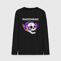 Мужской лонгслив Radiohead - неоновый череп
