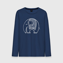 Лонгслив хлопковый мужской Слонёнок из Индии, цвет: тёмно-синий