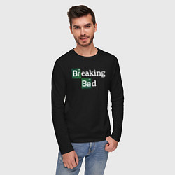 Лонгслив хлопковый мужской Breaking bad logo, цвет: черный — фото 2
