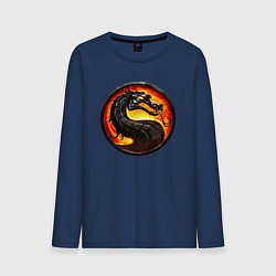 Лонгслив хлопковый мужской Mortal kombat logotype, цвет: тёмно-синий