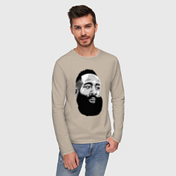 Лонгслив хлопковый мужской James Harden, цвет: миндальный — фото 2