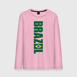 Лонгслив хлопковый мужской Brazil Football цвета светло-розовый — фото 1