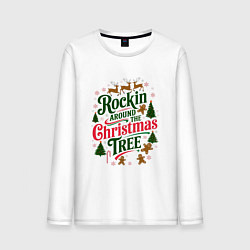 Мужской лонгслив Новогодняя атмосфера rockin around the christmas t