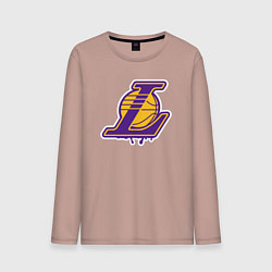 Лонгслив хлопковый мужской Lakers team, цвет: пыльно-розовый