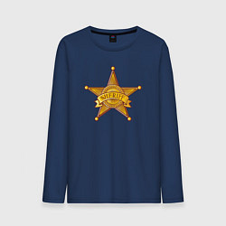 Лонгслив хлопковый мужской Шериф, цвет: тёмно-синий