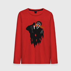 Лонгслив хлопковый мужской Крик-мужик из Деревня дураков мем, цвет: красный